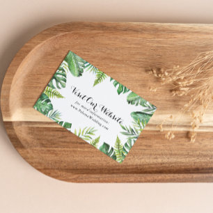 Destination Tropical Greenery Wedding Website Enclosure Card