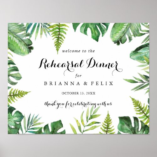 Destination Tropical Rehearsal Dinner Welcome Sign