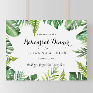 Destination Tropical Rehearsal Dinner Welcome Sign