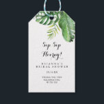 Destination Tropical Sip Sip Hooray Bridal Shower Gift Tags<br><div class="desc">These destination tropical sip sip hooray bridal shower gift tags are perfect for a simple wedding shower. The design features hand-painted watercolor green palm and banana leaves neatly arranged into beautiful bouquets.</div>