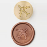 Destination Wedding Airplane Heart Wax Seal Stamp<br><div class="desc">Destination Wedding Wax Seal Stamp Press with a romantic travel-theme airplane logo with a heart center,  perfect for an aviation theme rehearsal dinner invitation or wedding invitation suite envelope seal.</div>