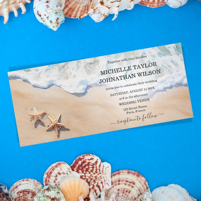 Destination Wedding Beach Tropical Island Starfish Invitation (Creator Uploaded)