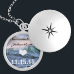 Destination Wedding Beach Your Photo Anniversary Silver Plated Necklace<br><div class="desc">Your wedding Photo Keepsake Necklaces Choose either Silver Plated Gold Finish or Sterling Silver Unique Personalized Custom 1st Christmas Gift Wedding Keepsake Wedding Party Necklaces - to change background color - click customize - click edit - choose last tool in drop down menu and choose from one of the colors...</div>