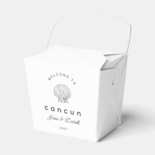 Destination Wedding Black and White Seachell Favor Boxes