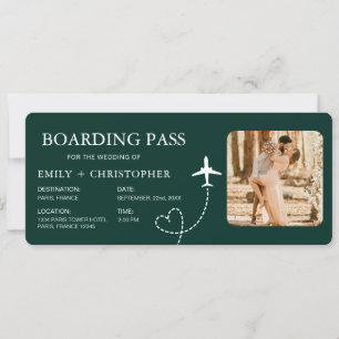 Destination Wedding Boarding Pass Plane Ticket