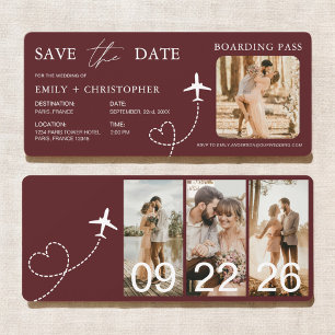 Destination Wedding Boarding Pass Plane Ticket