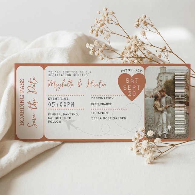  Destination Wedding Boarding Pass Plane Ticket  (Destination Wedding Boarding Pass Plane Ticket)