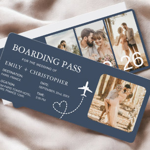 Destination Wedding Boarding Pass Plane Ticket