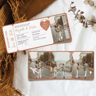 Destination Wedding Boarding Pass Plane Ticket Invitation