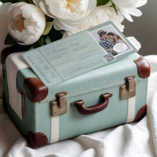 Destination Wedding Boarding Pass Plane Ticket Invitation