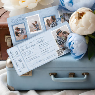 Destination Wedding Boarding Pass Plane Ticket Invitation
