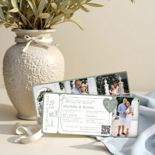  Destination Wedding Boarding Pass Plane Ticket  Invitation