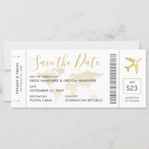 Destination Wedding Boarding Pass Save the Date