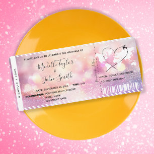 Destination Wedding Boarding Pass Ticket Gold Plan Invitation