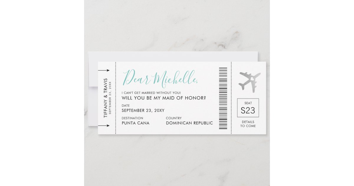 Destination Wedding Bridesmaid Proposal Card | Zazzle