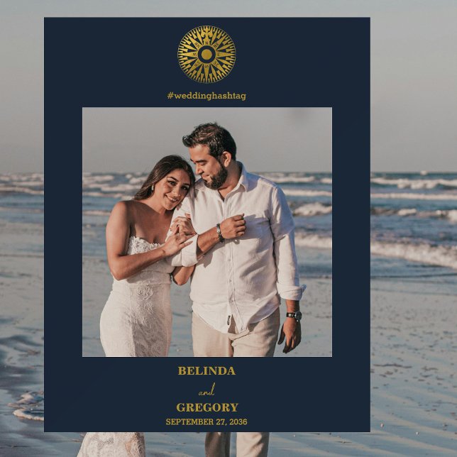 Destination Wedding Compass Photo Prop Frame  Foam Board (Destination Wedding Passport Compass Wedding Favor Foam Board)