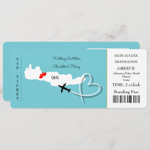 Destination Wedding Destination Crete Ticket Invitation
