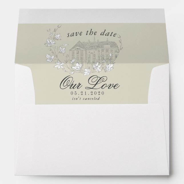 Destination Wedding Elegant Save The Date Envelope (Back (Bottom))