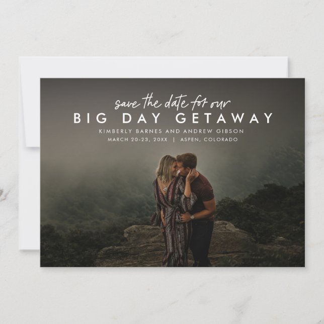 Destination wedding horizontal save the date (Front)