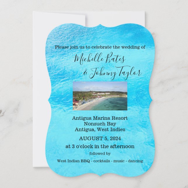 Destination wedding invitation - Antigua (Front)