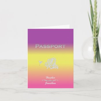 Destination Wedding Invitation Passport & Hibiscus by OLPamPam at Zazzle