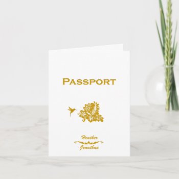 Destination Wedding Invitation Passport & Hibiscus by OLPamPam at Zazzle