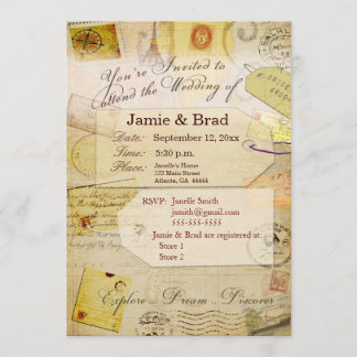 Destination Wedding Invitation Theme in cream