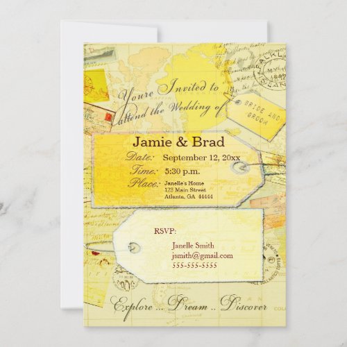 Destination Wedding Invitation Theme in yellow