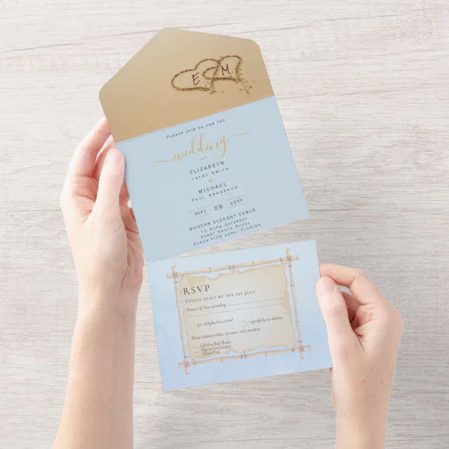 Destination Wedding Invites RSVP | FREE Timeline | Zazzle