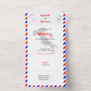 Destination Wedding Italy Airmail Style All In One All In One Invitation