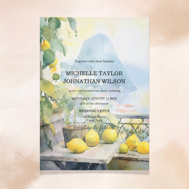 Destination Wedding Italy Capri Cinque Terre Invitation (Creator Uploaded)