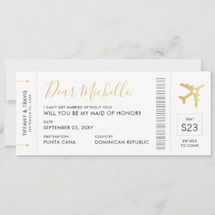 Destination Wedding Maid of Honor Proposal Card