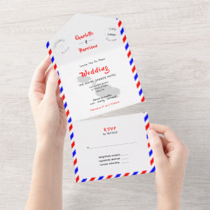 Destination Wedding Malta Airmail All In One Invi All In One Invitation