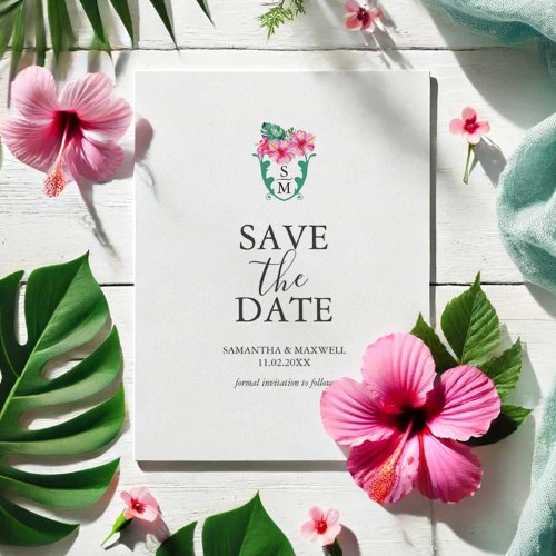 Destination Wedding Monogram Save The Date