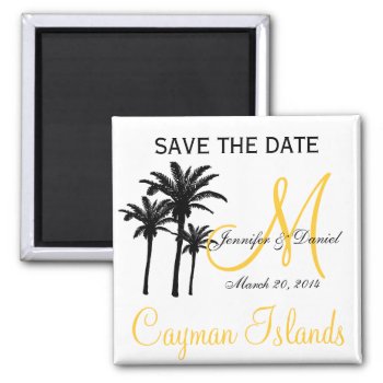 Destination Wedding Monogram Save The Date Magnets by MonogramGalleryGifts at Zazzle