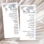Destination wedding Navy Blue Wedding Program Card<br><div class="desc">With this whimsical blue Wildflower wedding program,  your exquisite bohemian wedding will look stunning. More complementary things can be found in our store.</div>