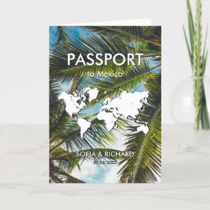 Destination Wedding Palm Beach Gold World Map Inv Invitation