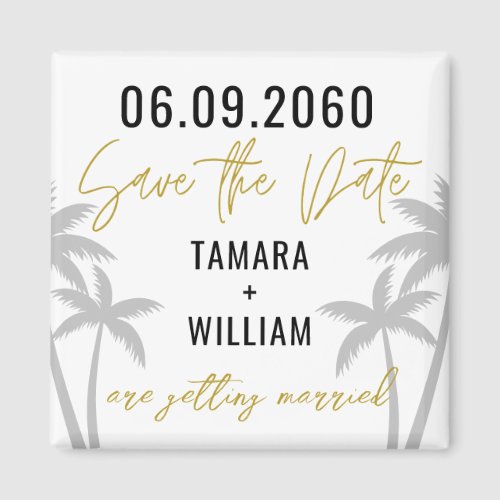 Destination Wedding Palm Save the Date No Photo Magnet