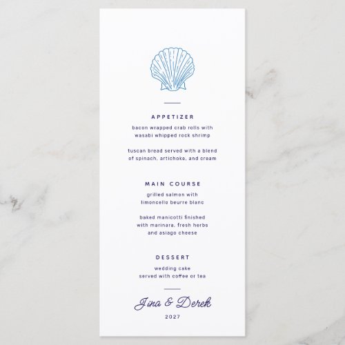 Destination Wedding Party Menu