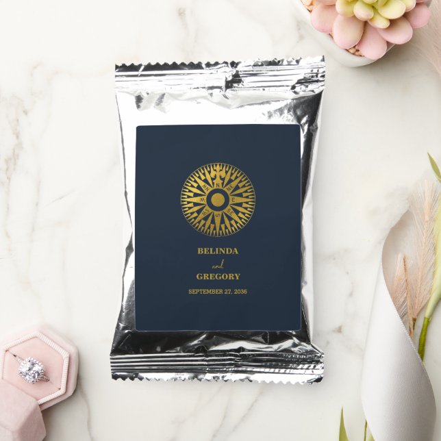 Destination Wedding Passport Compass Wedding Favor Coffee Drink Mix (Wedding)