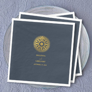 Destination Wedding Passport Compass Wedding Favor Napkins