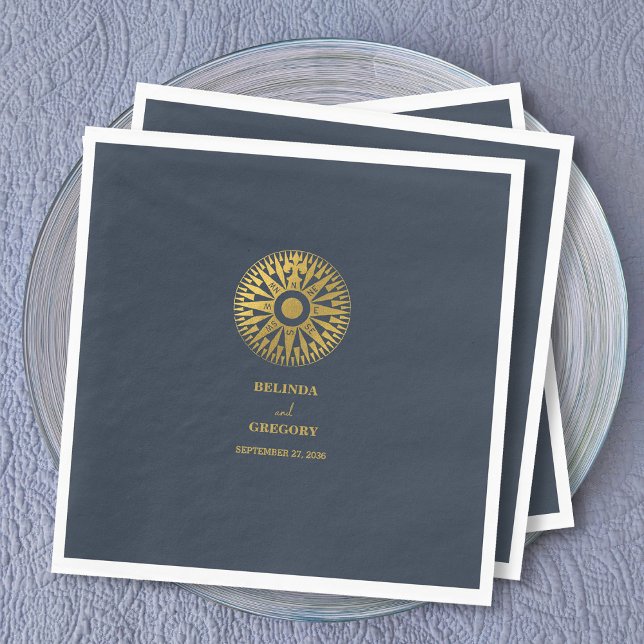Destination Wedding Passport Compass Wedding Favor Napkins (Destination Wedding Passport Compass Wedding Favor Napkins)