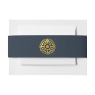 Destination Wedding Passport Compass Wedding Invitation Belly Band