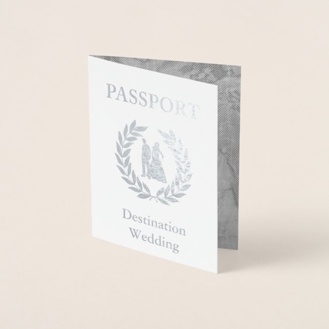destination wedding passport foil card (Front)