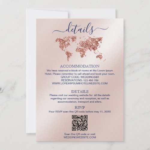 Destination Wedding Passport World Map  Details Invitation