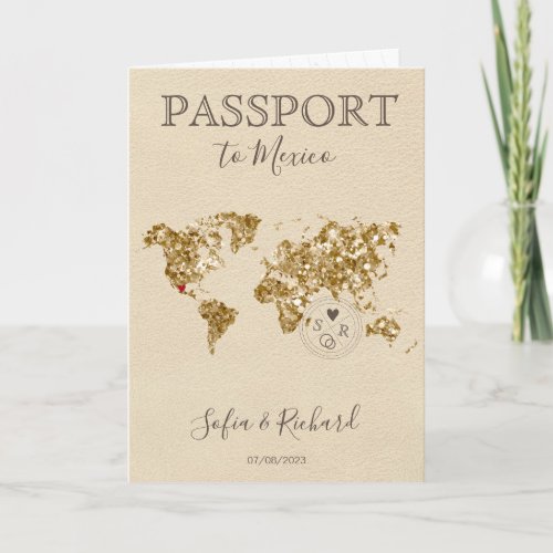Destination Wedding Passport World Map Mexico Invitation