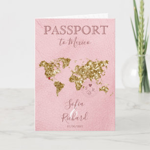 Destination Wedding Passport World Map Mexico Invitation