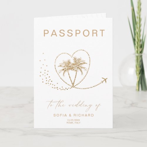 Destination Wedding  Passport World Map QR Code Invitation