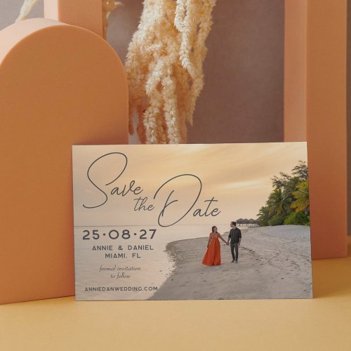 Destination Wedding Photo Overlay Custom Save The Date