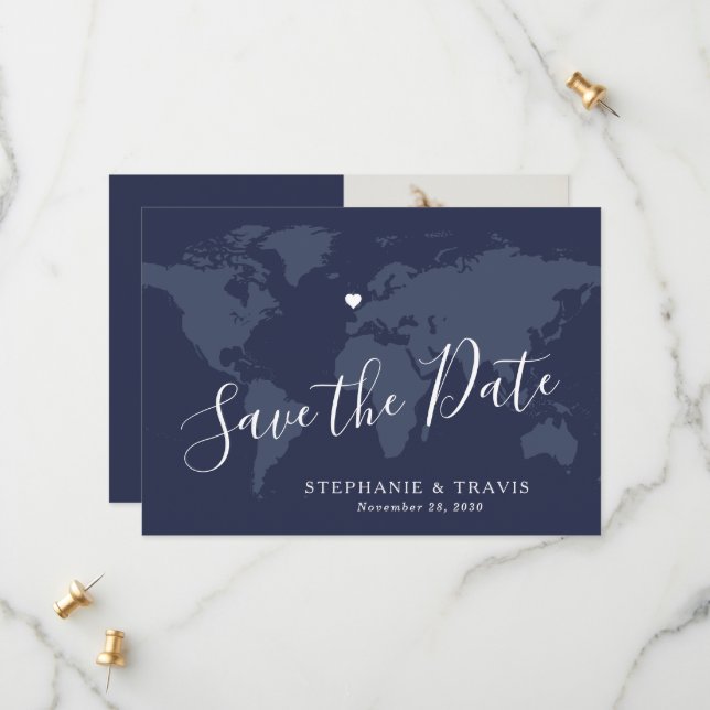 Destination Wedding Photo Save The Date (Front/Back In Situ)